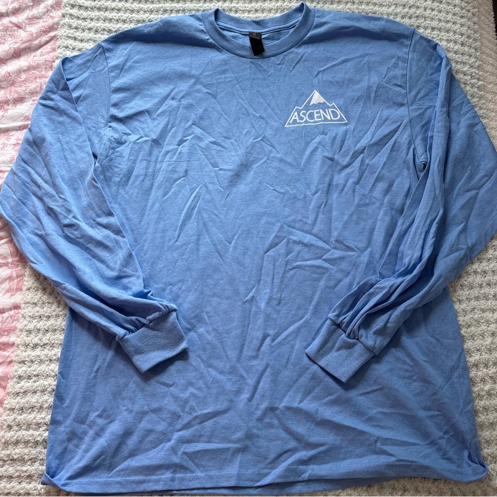 Gildan Blue Long Sleeve Tee Classic Crew